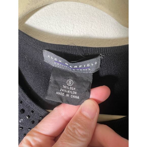 Alex Garfield Black Sleeveless Top/Shell Sz S - Picture 3 of 3